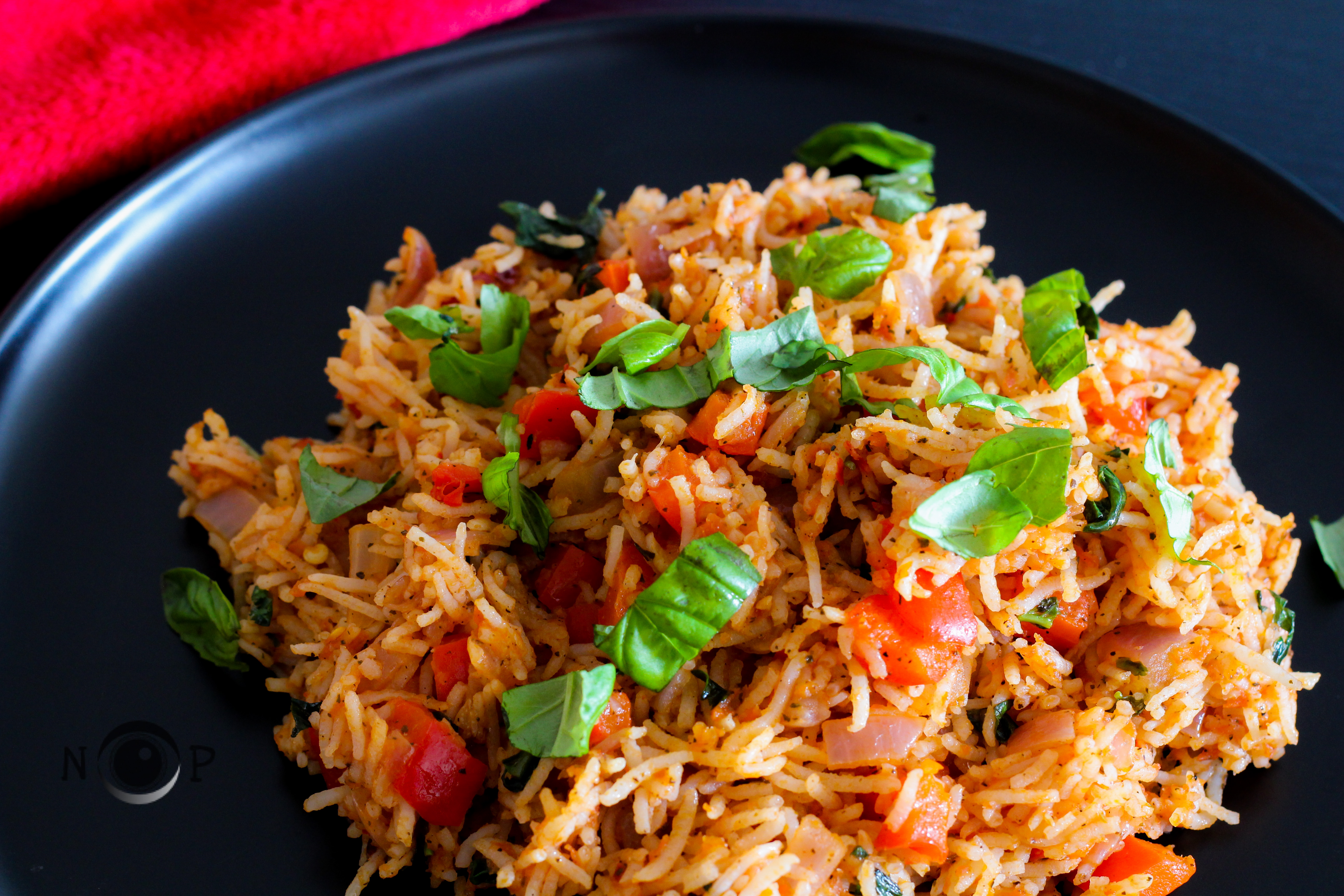 Tomato Basil Rice – A Plate of Happiness